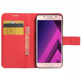 Microsonic Cüzdanlı Deri Samsung Galaxy A7 2017 Kırmızı Kılıf