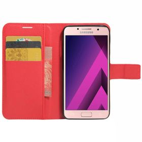 Microsonic Cüzdanlı Deri Samsung Galaxy A7 2017 Kırmızı Kılıf