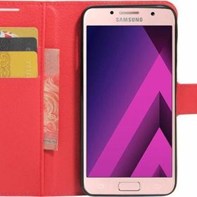 Microsonic Cüzdanlı Deri Samsung Galaxy A7 2017 Kırmızı Kılıf