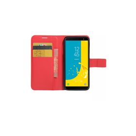 Microsonic Cüzdanlı Deri Samsung Galaxy J6 Kırmızı Kılıf