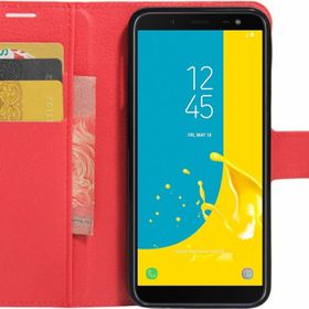 Microsonic Cüzdanlı Deri Samsung Galaxy J6 Kırmızı Kılıf