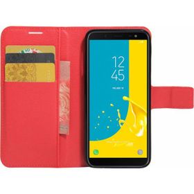 Microsonic Cüzdanlı Deri Samsung Galaxy J6 Plus Kırmızı Kılıf