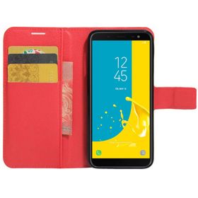 Microsonic Cüzdanlı Deri Samsung Galaxy J6 Plus Kırmızı Kılıf