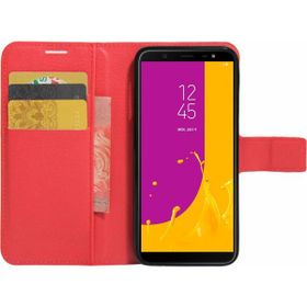 Microsonic Cüzdanlı Deri Samsung Galaxy J8 Kırmızı Kılıf