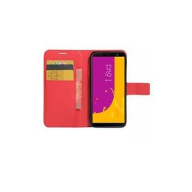 Microsonic Cüzdanlı Deri Samsung Galaxy J8 Kırmızı Kılıf