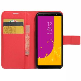 Microsonic Cüzdanlı Deri Samsung Galaxy J8 Kırmızı Kılıf