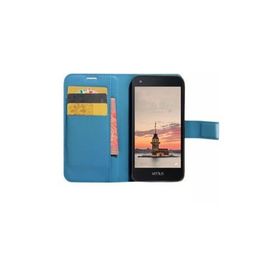 Microsonic Cüzdanlı Deri Vestel Venüs V3 5010 Turkuaz Kılıf
