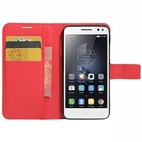 Microsonic Enovo S1 Lite Cüzdanlı Suni Deri L Kırmızı Kılıf