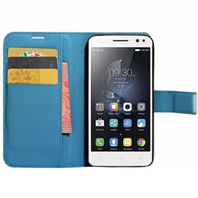 Microsonic Enovo S1 Lite Cüzdanlı Suni Deri L Turkuaz Kılıf