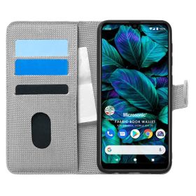 Microsonic General Mobile GM 20 Fabric Book Wallet Gri Cep Telefon Kılıfı