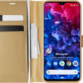 Microsonic General Mobile GM 20 Pro Delux Leather Wallet Gold Cep Telefon Kılıfı