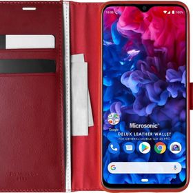 Microsonic General Mobile GM 20 Pro Delux Leather Wallet Kırmızı Cep Telefon Kılıfı