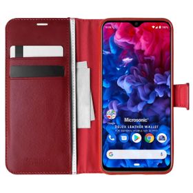 Microsonic General Mobile GM 20 Pro Delux Leather Wallet Kırmızı Cep Telefon Kılıfı