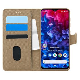 Microsonic General Mobile GM 20 Pro Fabric Book Wallet Gold Cep Telefon Kılıfı
