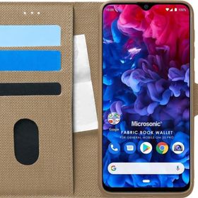 Microsonic General Mobile GM 20 Pro Fabric Book Wallet Gold Cep Telefon Kılıfı