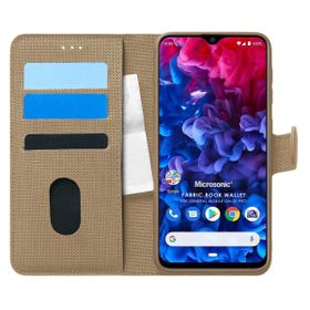 Microsonic General Mobile GM 20 Pro Fabric Book Wallet Gold Cep Telefon Kılıfı