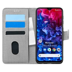 Microsonic General Mobile GM 20 Pro Fabric Book Wallet Gri Cep Telefon Kılıfı