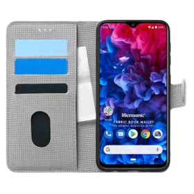 Microsonic General Mobile GM 20 Pro Fabric Book Wallet Gri Cep Telefon Kılıfı