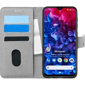 Microsonic General Mobile GM 20 Pro Fabric Book Wallet Gri Cep Telefon Kılıfı