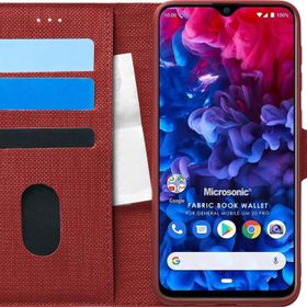 Microsonic General Mobile GM 20 Pro Fabric Book Wallet Kırmızı Cep Telefon Kılıfı