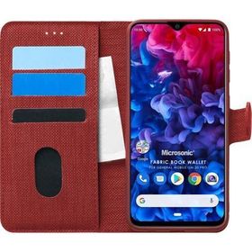 Microsonic General Mobile GM 20 Pro Fabric Book Wallet Kırmızı Cep Telefon Kılıfı
