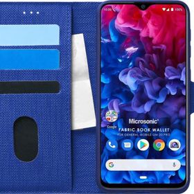 Microsonic General Mobile GM 20 Pro Fabric Book Wallet Lacivert Cep Telefon Kılıfı