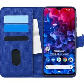Microsonic General Mobile GM 20 Pro Fabric Book Wallet Lacivert Cep Telefon Kılıfı