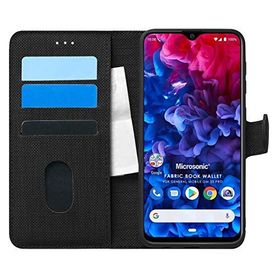 Microsonic General Mobile GM 20 Pro Fabric Book Wallet Siyah Cep Telefon Kılıfı
