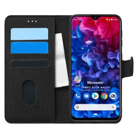 Microsonic General Mobile GM 20 Pro Fabric Book Wallet Siyah Cep Telefon Kılıfı