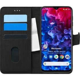 Microsonic General Mobile GM 20 Pro Fabric Book Wallet Siyah Cep Telefon Kılıfı