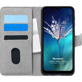 Microsonic General Mobile GM 21 Fabric Book Wallet Gri Cep Telefon Kılıfı