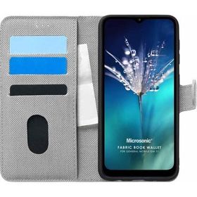 Microsonic General Mobile GM 21 Fabric Book Wallet Gri Cep Telefon Kılıfı