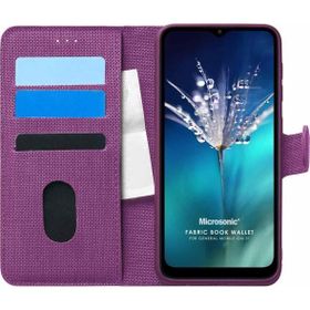 Microsonic General Mobile GM 21 Fabric Book Wallet Mor Cep Telefon Kılıfı