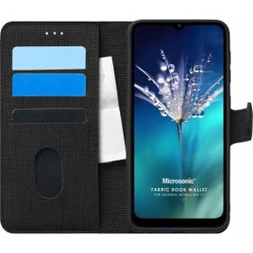 Microsonic General Mobile GM 21 Fabric Book Wallet Siyah Cep Telefon Kılıfı