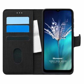 Microsonic General Mobile GM 21 Fabric Book Wallet Siyah Cep Telefon Kılıfı