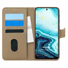 Microsonic General Mobile GM 21 Plus Fabric Book Wallet Gold Cep Telefon Kılıfı
