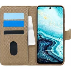 Microsonic General Mobile GM 21 Plus Fabric Book Wallet Gold Cep Telefon Kılıfı
