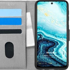 Microsonic General Mobile GM 21 Plus Fabric Book Wallet Gri Cep Telefon Kılıfı
