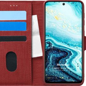 Microsonic General Mobile GM 21 Plus Fabric Book Wallet Kırmızı Cep Telefon Kılıfı