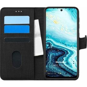 Microsonic General Mobile GM 21 Plus Fabric Book Wallet Siyah Cep Telefon Kılıfı