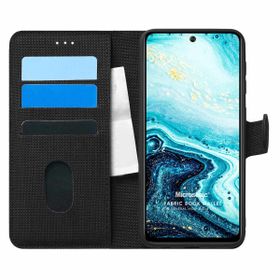 Microsonic General Mobile GM 21 Plus Fabric Book Wallet Siyah Cep Telefon Kılıfı