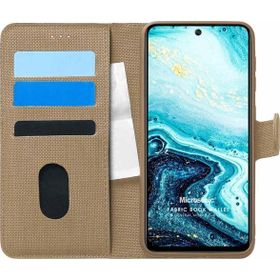 Microsonic General Mobile GM 21 Pro Fabric Book Wallet Gold Cep Telefon Kılıfı