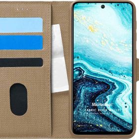 Microsonic General Mobile GM 21 Pro Fabric Book Wallet Gold Cep Telefon Kılıfı