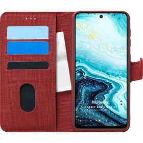 Microsonic General Mobile GM 21 Pro Fabric Book Wallet Kırmızı Cep Telefon Kılıfı