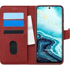 Microsonic General Mobile GM 21 Pro Fabric Book Wallet Kırmızı Cep Telefon Kılıfı