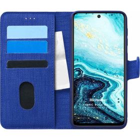 Microsonic General Mobile GM 21 Pro Fabric Book Wallet Lacivert Cep Telefon Kılıfı