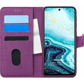 Microsonic General Mobile GM 21 Pro Fabric Book Wallet Mor Cep Telefon Kılıfı