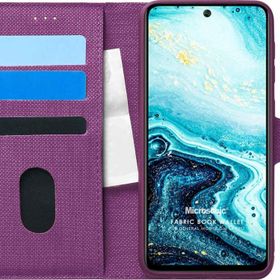 Microsonic General Mobile GM 21 Pro Fabric Book Wallet Mor Cep Telefon Kılıfı