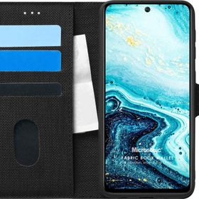 Microsonic General Mobile GM 21 Pro Fabric Book Wallet Siyah Cep Telefon Kılıfı