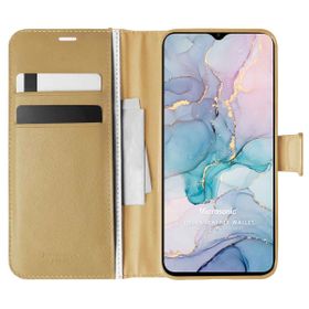 Microsonic General Mobile GM 22 Delux Leather Wallet Gold Cep Telefon Kılıfı